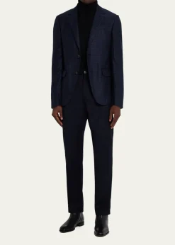 ZEGNAMen's Cashmere and Silk Tonal Check Sport Coat