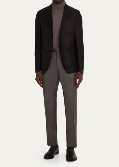 ZEGNAMen's Cashmere and Silk Tonal Plaid Sport Coat