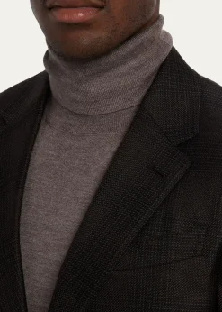 ZEGNAMen's Cashmere and Silk Tonal Plaid Sport Coat