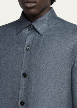 ZEGNAMen's Cashmere Linen and Silk Overshirt