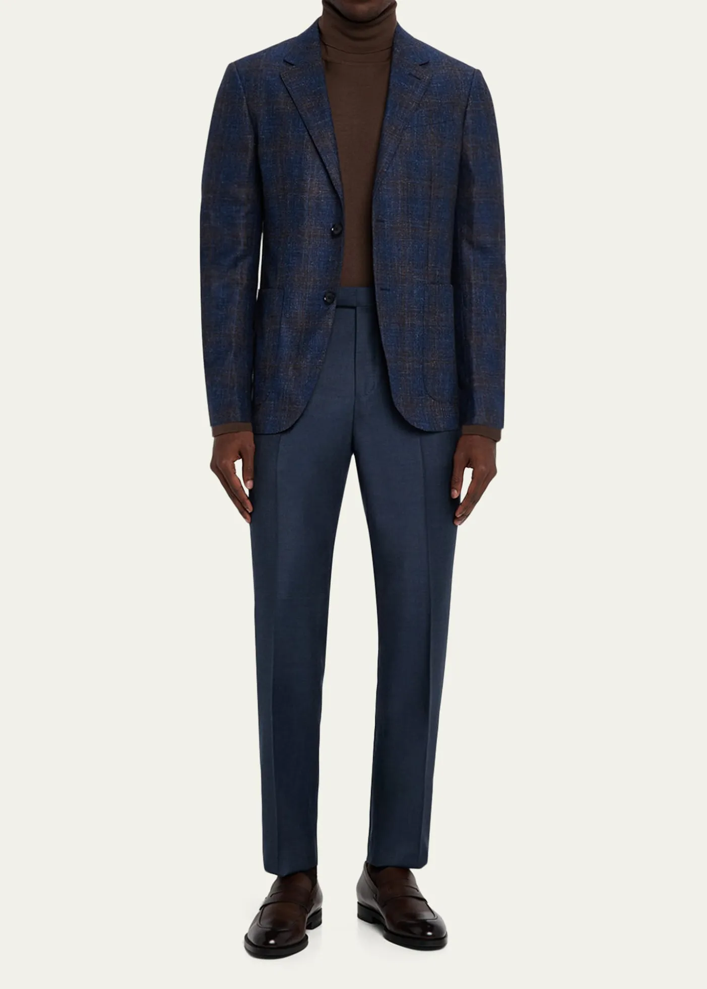 ZEGNAMen's Check Woven Patch-Pocket Sport Coat