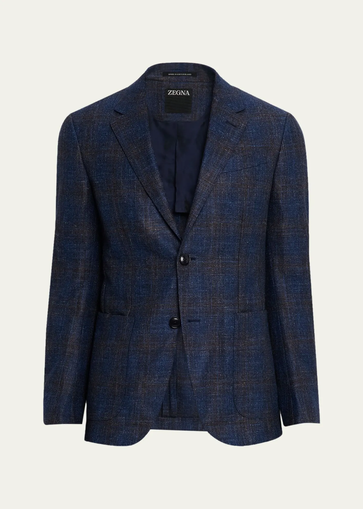 ZEGNAMen's Check Woven Patch-Pocket Sport Coat