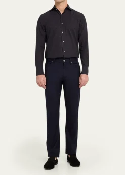 ZEGNAMen's Cotton and Cashmere Check Button-Down Shirt