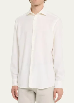 ZEGNAMen's Cotton-Cashmere Cashco Sport Shirt