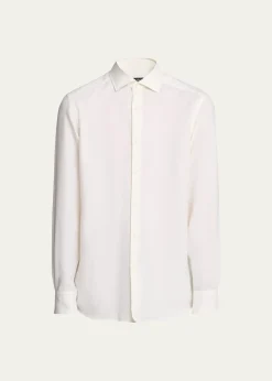 ZEGNAMen's Cotton-Cashmere Cashco Sport Shirt