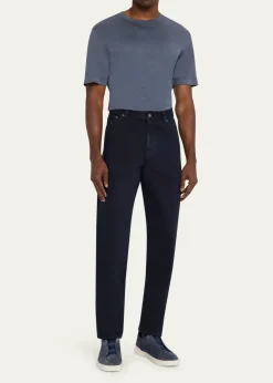 ZEGNAMen's Cotton Slim Fit Five-Pocket Pants