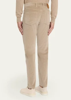 ZEGNAMen's Dark Gray Corduroy Straight-Leg Jeans