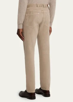 ZEGNAMen's Marble-Effect Slim Five-Pocket Pants