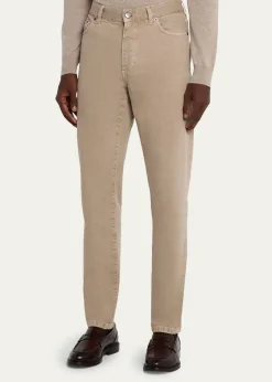 ZEGNAMen's Marble-Effect Slim Five-Pocket Pants
