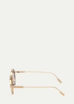 ZEGNAMen's Metal Round Sunglasses