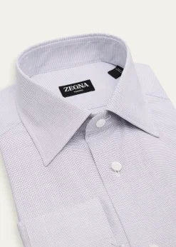 ZEGNAMen's Micro-Check Trofeo Cotton Dress Shirt