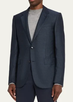 ZEGNAMen's Micro-Woven Cashmere and Silk Two-Button Sport Coat