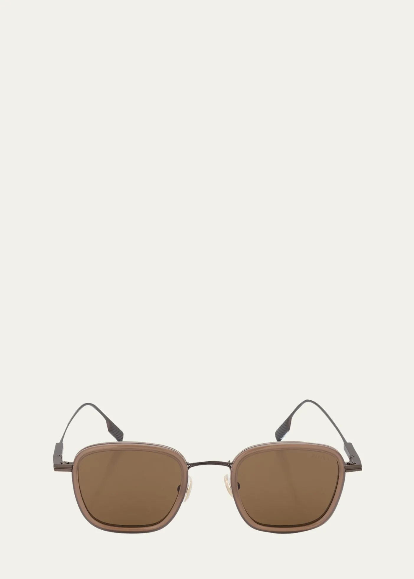 ZEGNAMen's Square Titanium Sunglasses