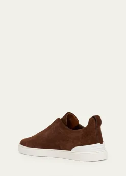 ZEGNAMen's Suede Triple Stitch™ Sneakers