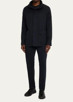 ZEGNAMen's Technical Full-Zip Car Coat