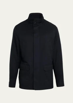 ZEGNAMen's Technical Full-Zip Car Coat