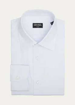 ZEGNAMen's Trecapi Cotton Grid Check Dress Shirt