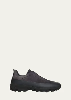 ZEGNAMen's Triple Stitch™ Monte Suede and Leather Slip-On Sneakers