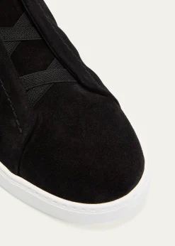 ZEGNAMen's Triple Stitch Suede Sneakers