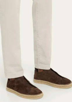 ZEGNAMen's Triple Stitch Suede Espadrille Sneakers