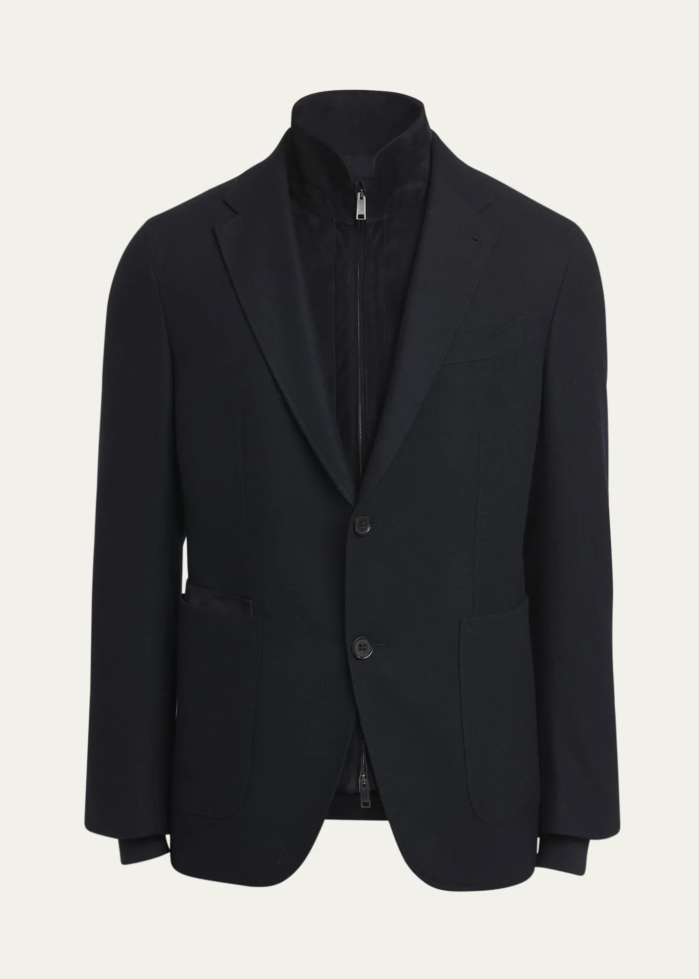 ZEGNAMen's Trofeo Blazer with Suede Bib