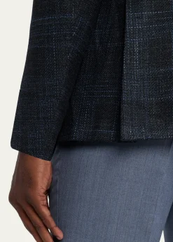 ZEGNAMen's Winter Crossover Check Single-Breasted Sport Coat