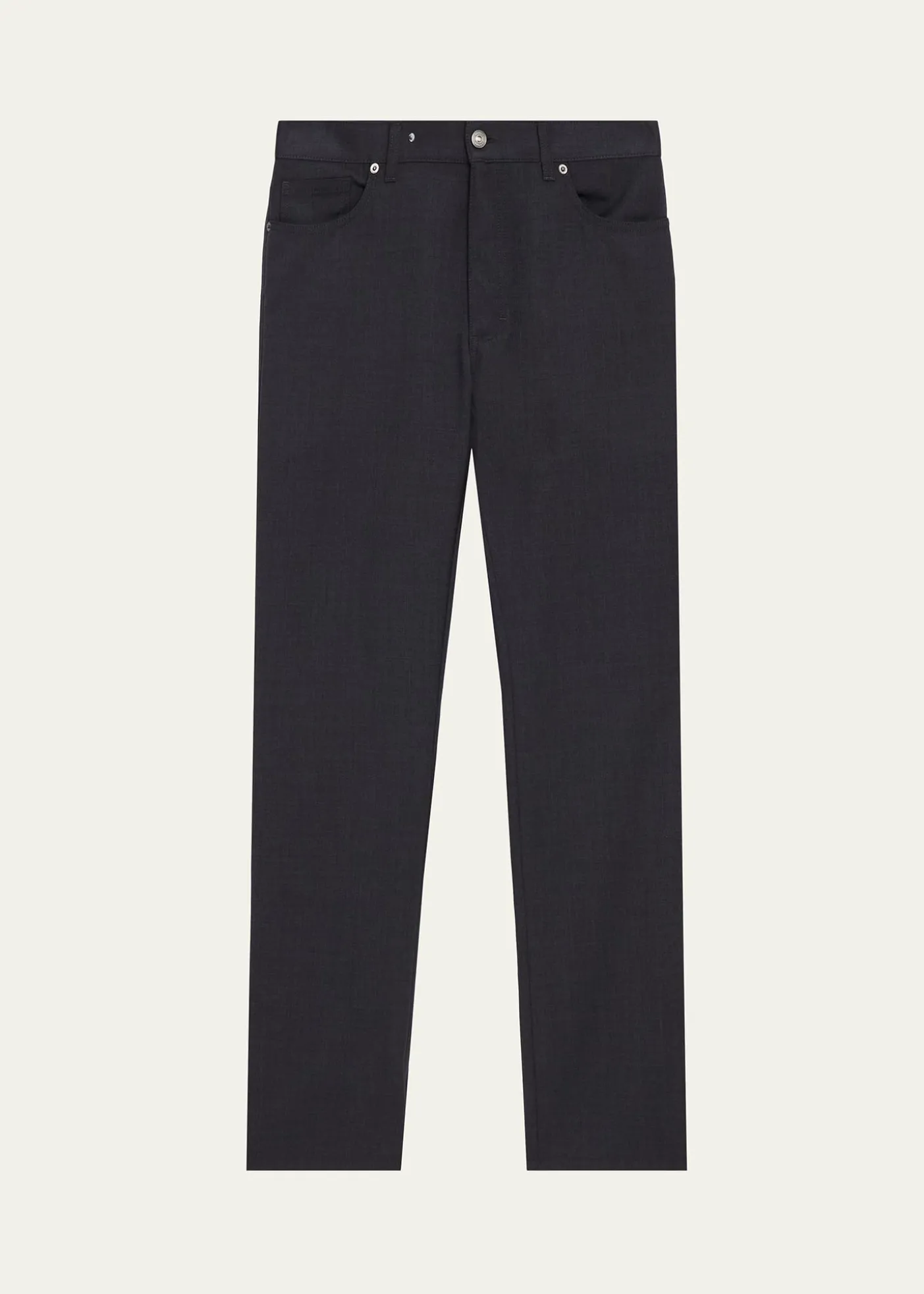 ZEGNAMen's Wool Straight Leg Five-Pocket Pants
