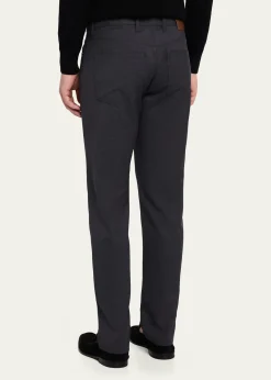 ZEGNAMen's Wool Straight Leg Five-Pocket Pants