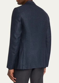 ZEGNAMen's Woven Houndstooth Single-Breasted Sport Coat