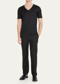 ZimmerliMen's Sea Island V-Neck Cotton T-Shirt