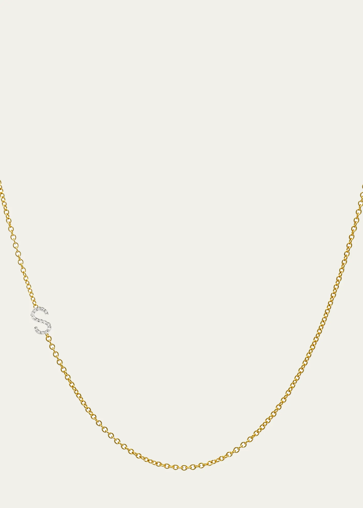 Zoe Lev JewelryDiamond Asymmetrical Initial Necklace
