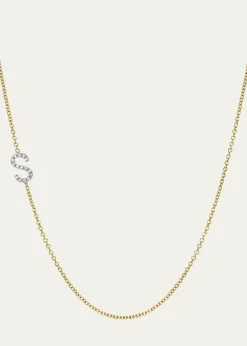 Zoe Lev JewelryDiamond Asymmetrical Initial Necklace