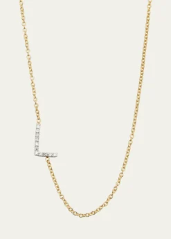 Zoe Lev JewelryDiamond Asymmetrical Initial Necklace, L