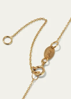 Zoe Lev Jewelry14K Gold Asymmetrical Initial and Bezel Diamond Necklace, 16-18"L