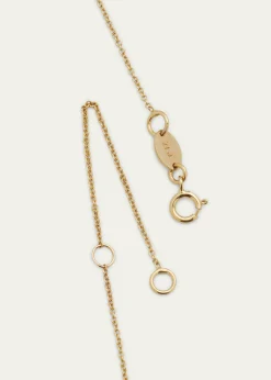Zoe Lev Jewelry14k Gold Asymmetrical Initial and Bezel Diamond Necklace