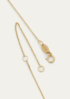 Zoe Lev Jewelry14K Gold Asymmetrical Initial and Bezel Diamond Necklace, 16-18"L