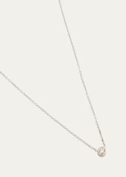 Zoe Lev Jewelry14K White Gold 0.10ct Bezel Diamond Necklace, 16-18"L