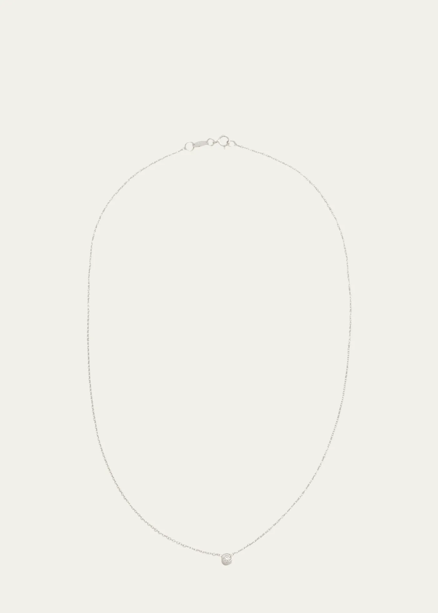 Zoe Lev Jewelry14K White Gold 0.10ct Bezel Diamond Necklace, 16-18"L